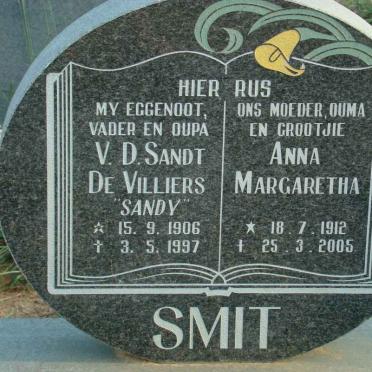 SMIT van der Sandt de Villiers 1906-1997 &amp; Anna Margaretha 1912-2005