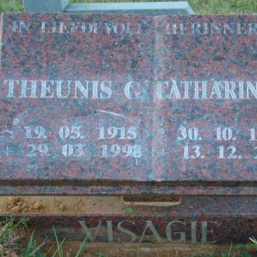 VISAGIE Theunis G. 1915-1998 &amp; Catharina S. 1918-2000
