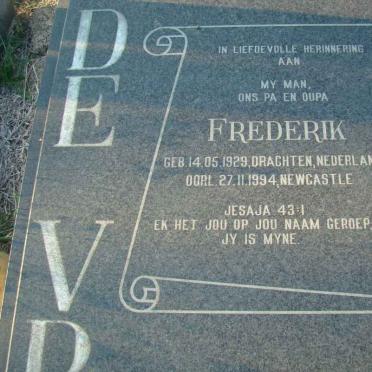 VRIES Frederik, de 1929-1994 