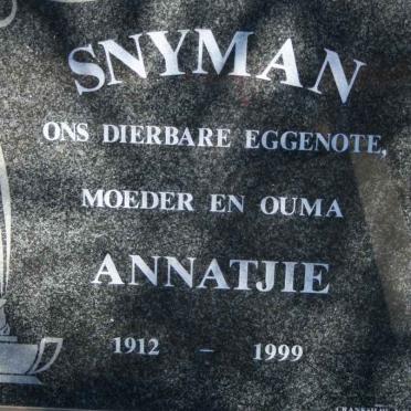 SNYMAN Annatjie 1912-1999