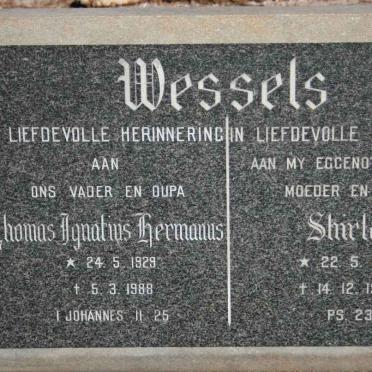 WESSELS Thomas Ignatius Hermanus 1929-1988 &amp; Shirley 1934-1982