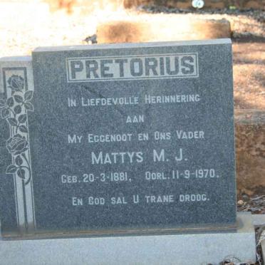 PRETORIUS Mattys M.J. 1881-1970
