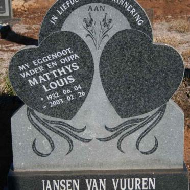 VUUREN Matthys Louis, Jansen van 1932-2003