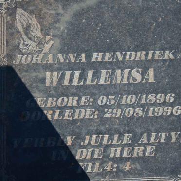 WILLEMSE Johanna Hendrieka 1896-1996