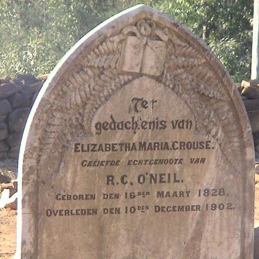 O'NEIL Elizabeth Maria nee CROUSE 1828-1902