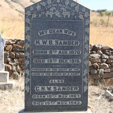 SANDER C.H.W. 1967-1943 &amp; K.W.B. 1870-1916