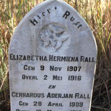 RALL Elizabetha Hermiena 1907-1916 :: RALL Gerhardus Aderjan 1909-1916