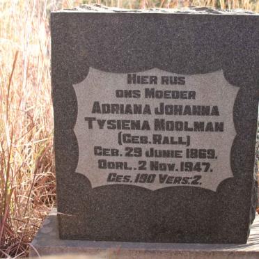 MOOLMAN Adriana Johanna Tysiena nee RALL 1869-1947