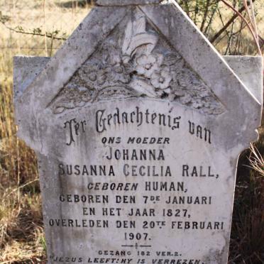 RALL Susanna Cecilia nee HUMAN 1827-1907