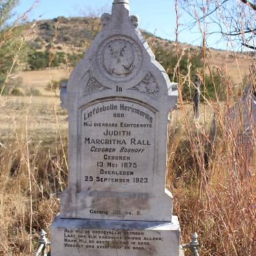 RALL Judith Margritha nee BOSHOFF 1875-1923