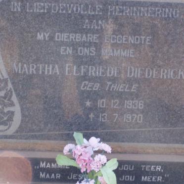DIEDERICKS Martha Elfriede nee THIELE 1936-1970