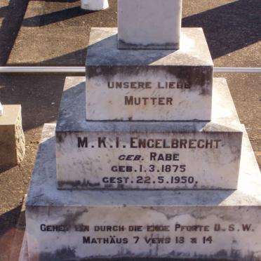 ENGELBRECHT M.K.I. nee RABE 1875-1950