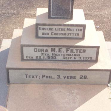 FILTER Dora M.E. nee HIESTERMANN 1900-1970