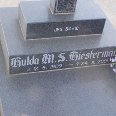 HIESTERMANN Hulda M.S. 1909-2001
