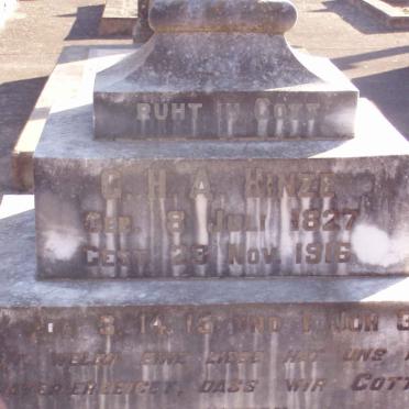 HINZE G.H.A. 1827-1916