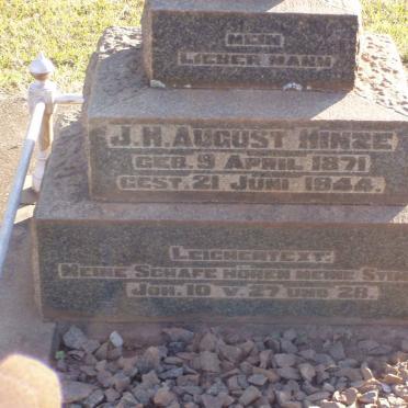 HINZE J.H. August 1871-1944