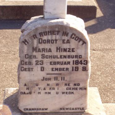 HINZE Dorothea Maria nee SCHULENBURG 1843-1919