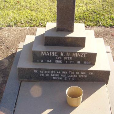 HINZE Marie K.H. nee DYER 1905-1989