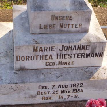 HIESTERMANN Marie Johanne Dorothea nee HINZE 1872-1954