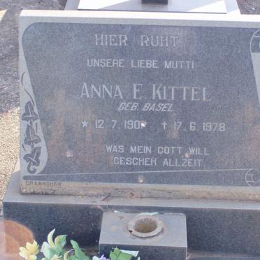 KITTEL Anna E. nee BASEL 1901-1978