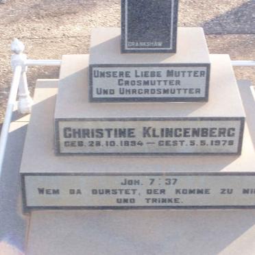 KLINGENBERG Christine 1894-1978