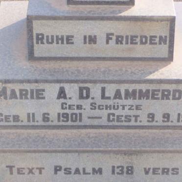 LAMMERDING Marie A.D. nee SCHUTZE 1901-1970