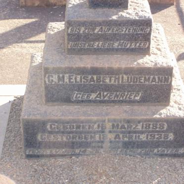 LUDEMANN C.M. Elisabeth nee AVENRIEP 1888-1938