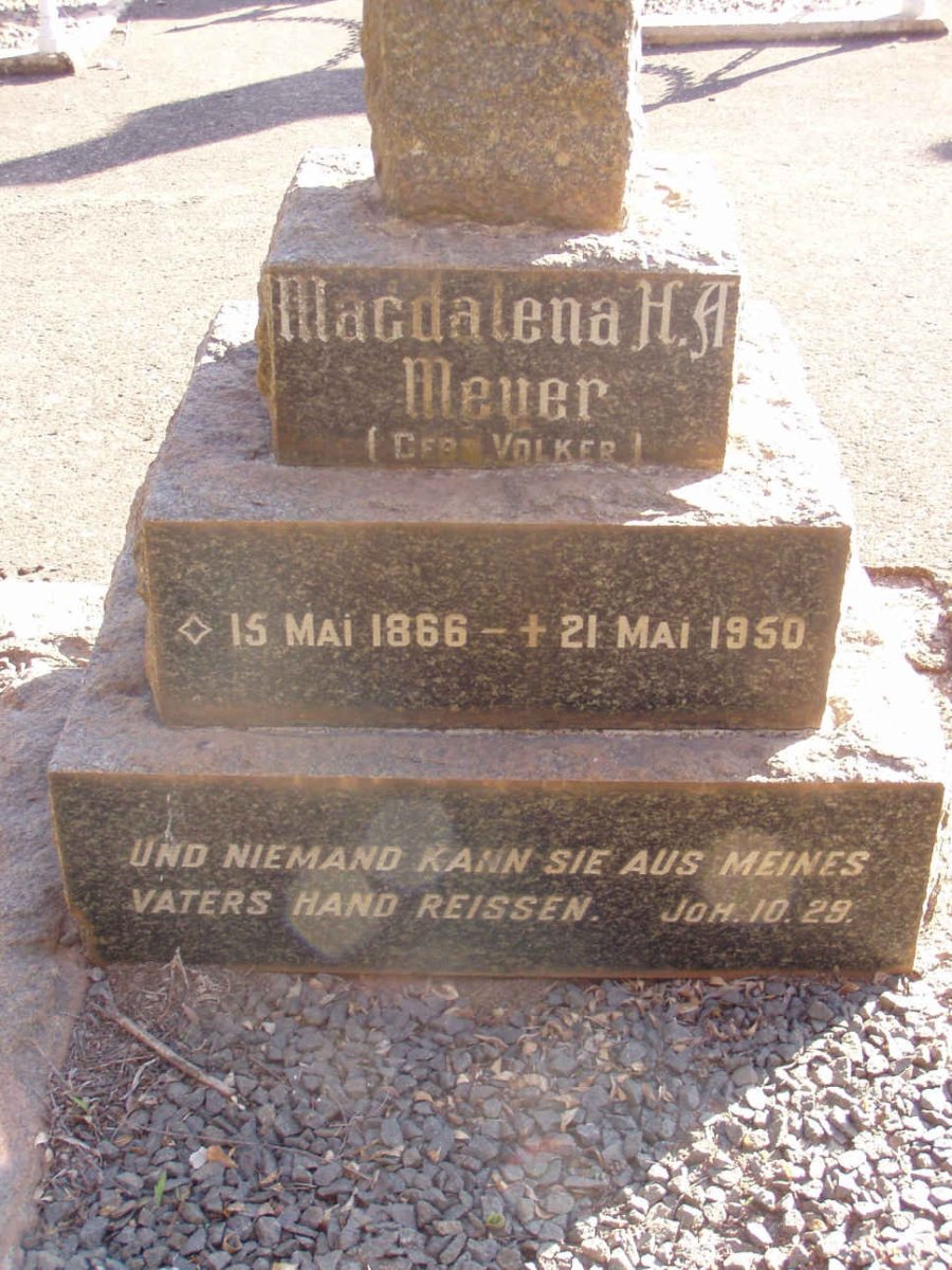 MEYER Magdalena H.A. nee VOLKER 1866-1950