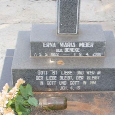 MEIER Erna Maria nee BENEKE 1922-2000