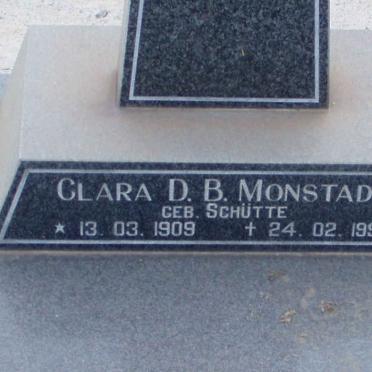 MONSTADT Clara D,B. nee SCHUTTE 1909-1996