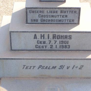 ROHRS A.H.I.1901-1983