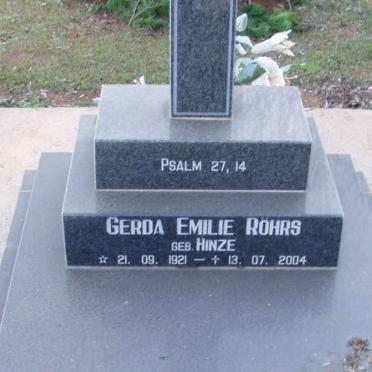 ROHRS Gerda Emilie nee HINZE 1921-2004