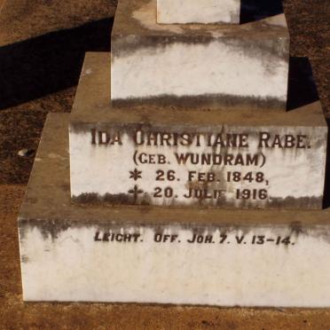 RABE Ida Christiane nee WUNDRAM 1848-1916