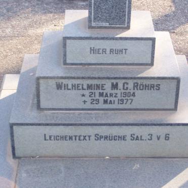 ROHRS Wilhelmine M.C. 1904-1977