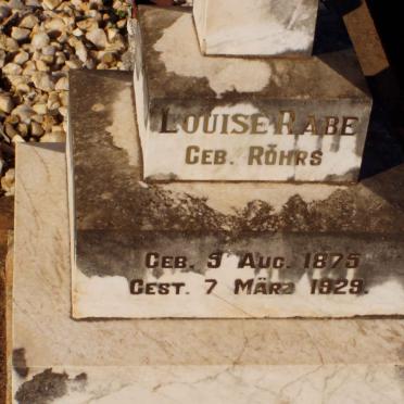 RABE Louise nee ROHRS 1875-1929