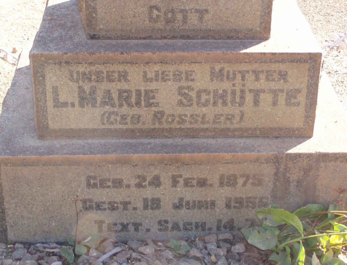 SCHUTTE L. Marie nee ROSSLER 1875-1956