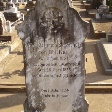 AHLFTEN Karl Heinrich Friedrich, von 1857-1893