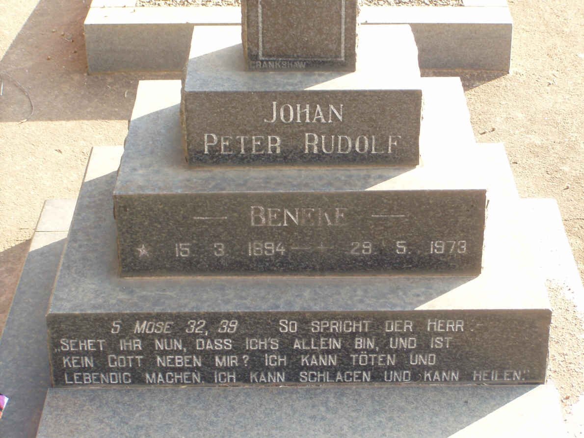 BENEKE Johan Peter Rudolf 1894-1973