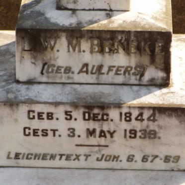 BENEKE L.W. nee AULFERS 1844-1939