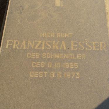 ESSER Franziska nee SCHMENGLER 1925-1973