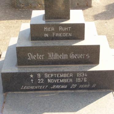 GEVERS Dieter Wilhelm 1934-1976