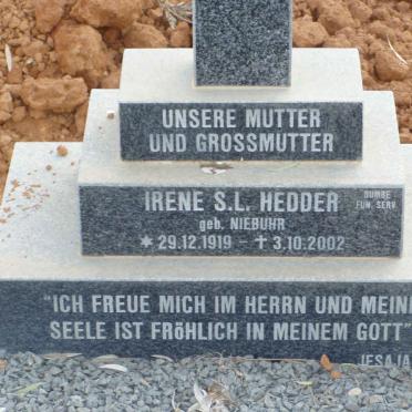 HEDDER Irene S.L. nee NIEBUHR 1919-2002