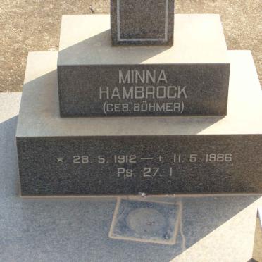 HAMBROCK Minna nee BÖHMER 1912-1986