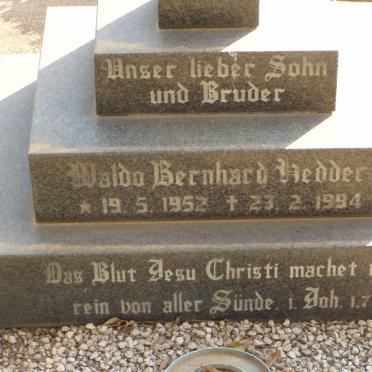 HEDDER Waldo Bernhard 1952-1994