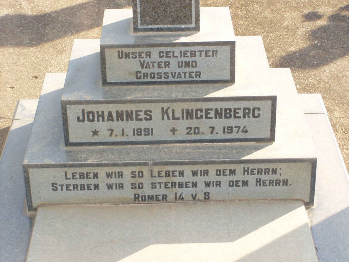 KLINGENBERG A.H. Johannes 1891-1974