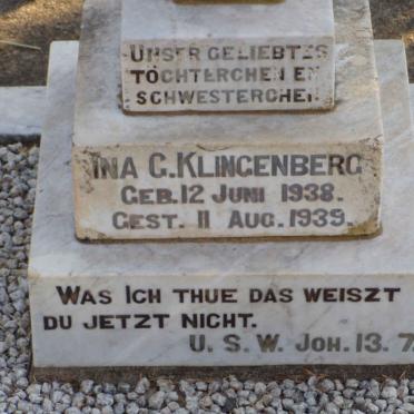 KLINGENBERG Ina G. 1938-1939