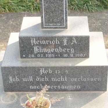 KLINGENBERG Heinrich F.A. 1915-1987