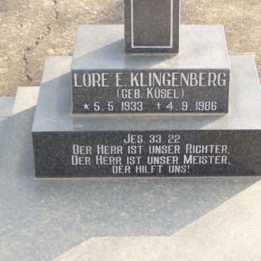 KLINGENBERG Lore E. nee KÜSEL 1933-1986