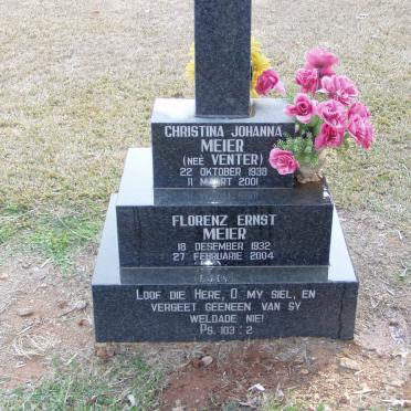 MEIER Florenz Ernst 1932-2004 &amp; Christina Johanna VENTER 1938-2001