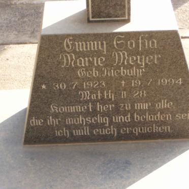MEYER Emmy Sofia Marie nee NIEBUHR 1923-1994